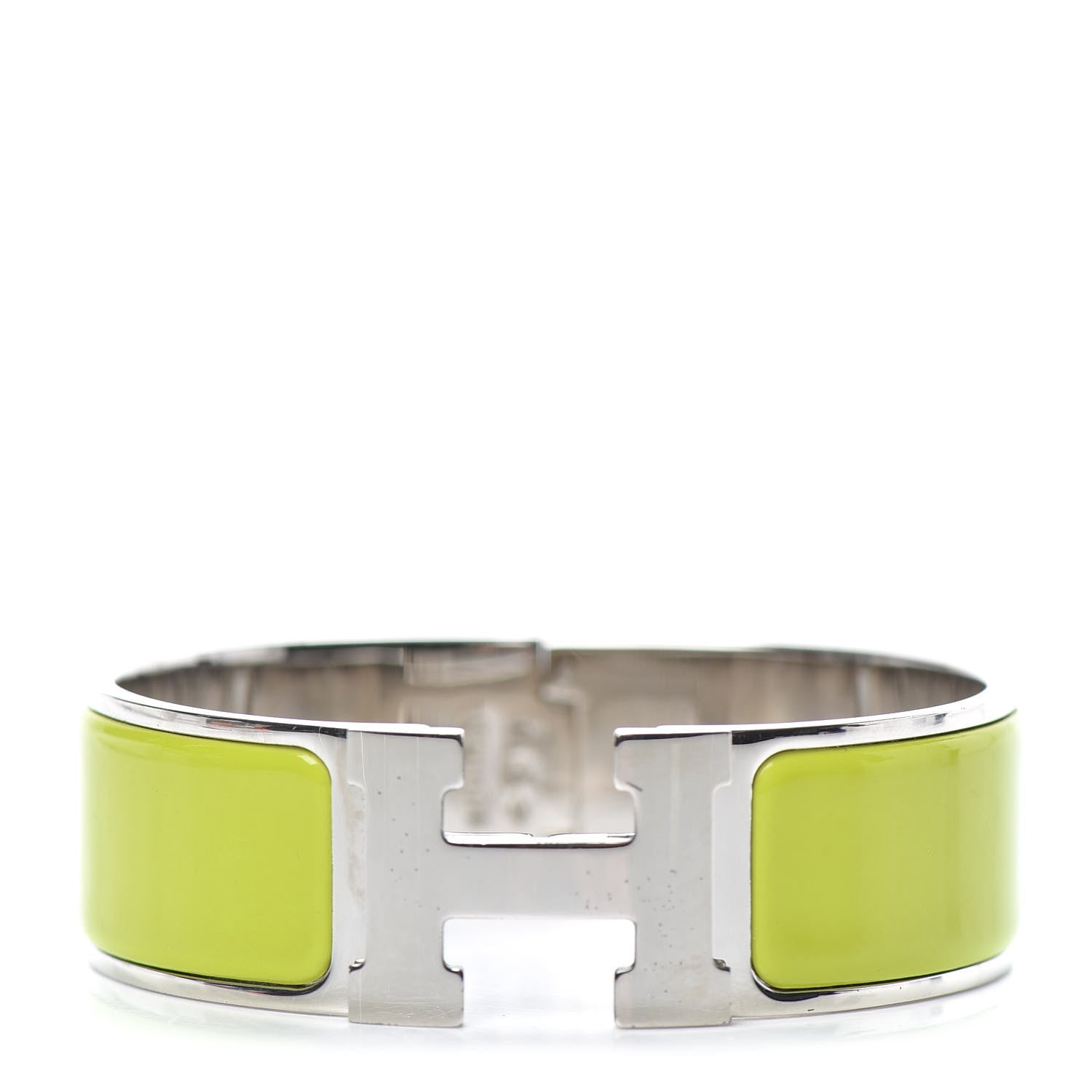 Hermes Enamel Wide Clic Clac H Bracelet GM Vert Anis 1 of 6