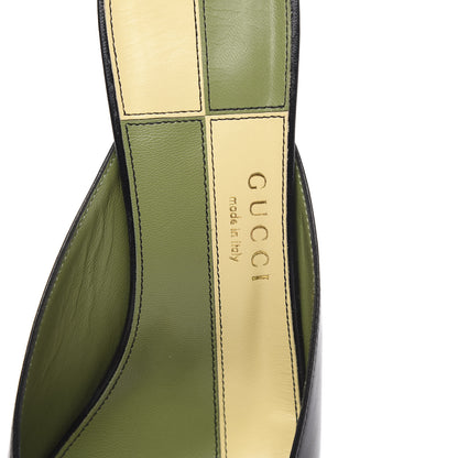 Gucci Calfskin Half Moon Mid Heel Slides 38 Black 6 of 9