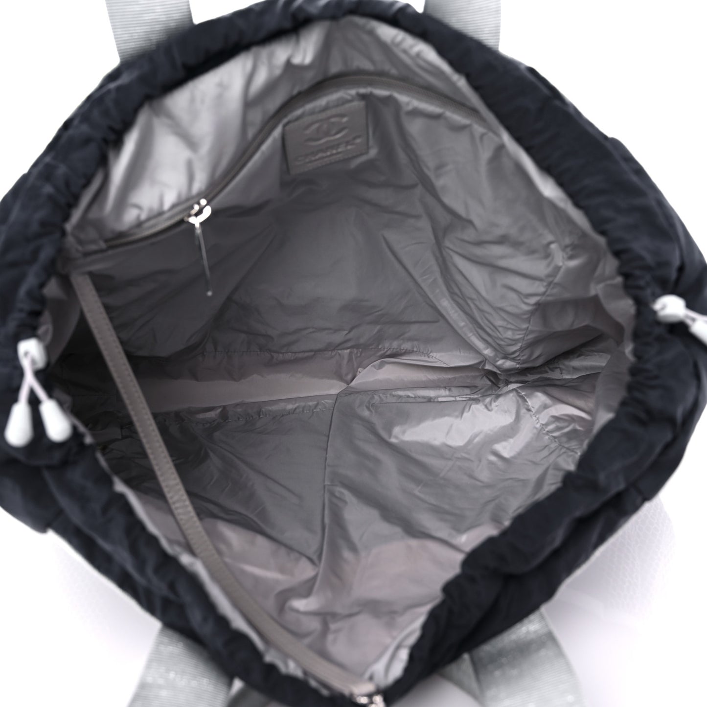 Nylon Sport Tote Navy White