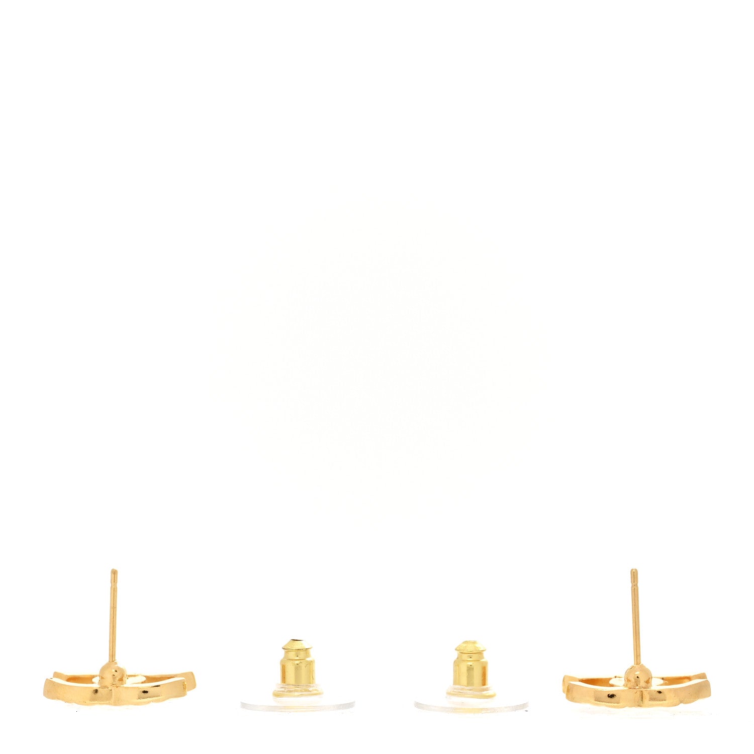 Chanel Metal Textured CC Earrings  Gold 3 of 5