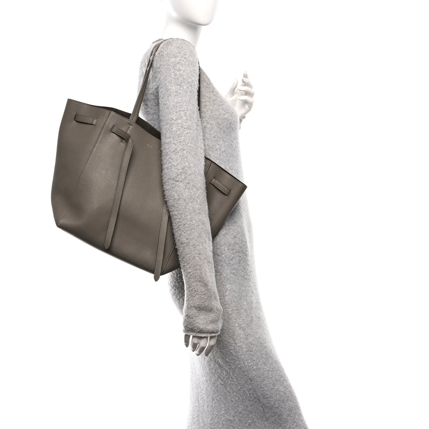 Soft Grained Calfskin Small Belt Cabas Phantom Taupe