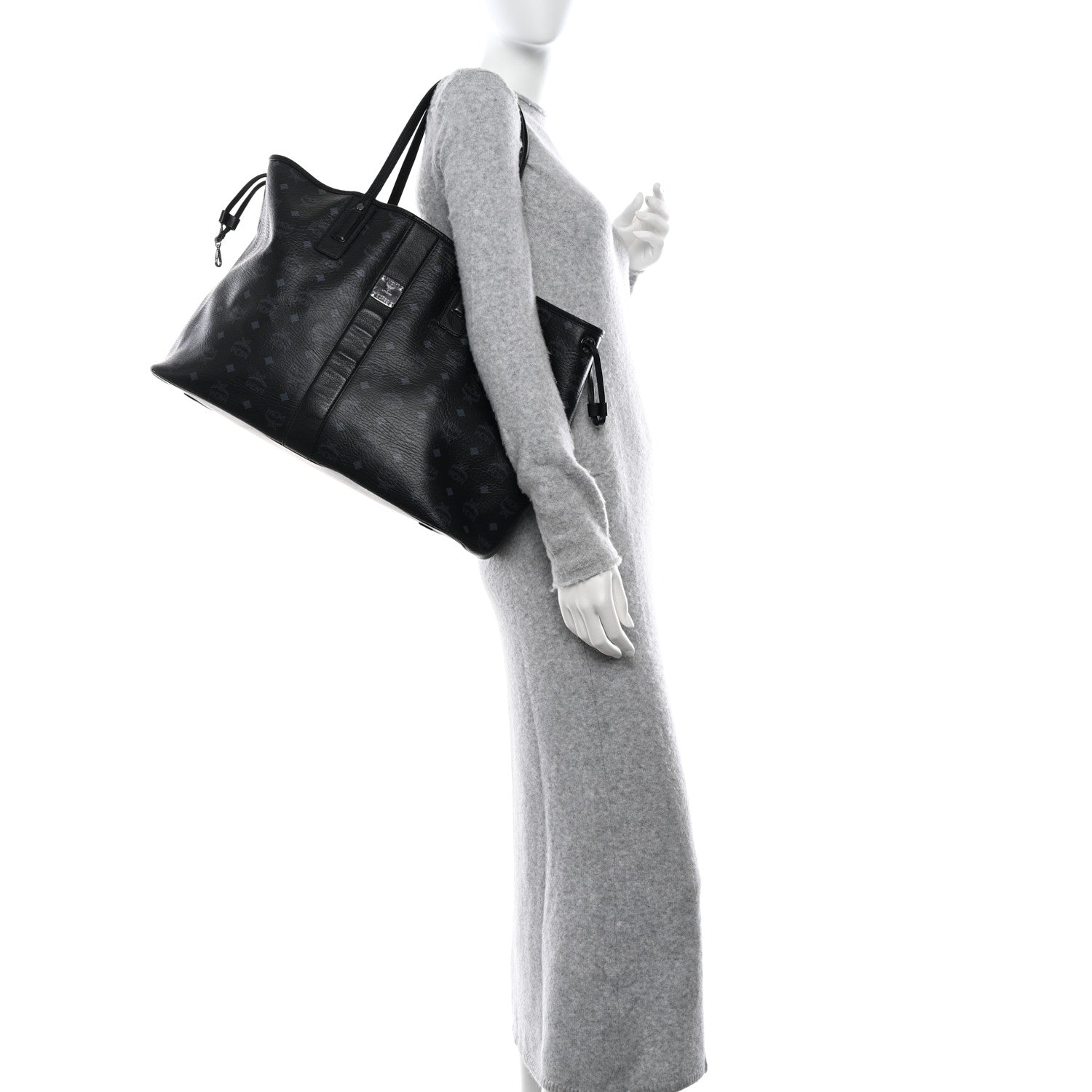 MCM Visetos Large Liz Reversible Shopper Tote Black 2 of 16