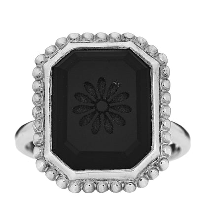 Tiffany Sterling Silver Black Onyx Ziegfeld Daisy Ring 55 7.25 1 of 7