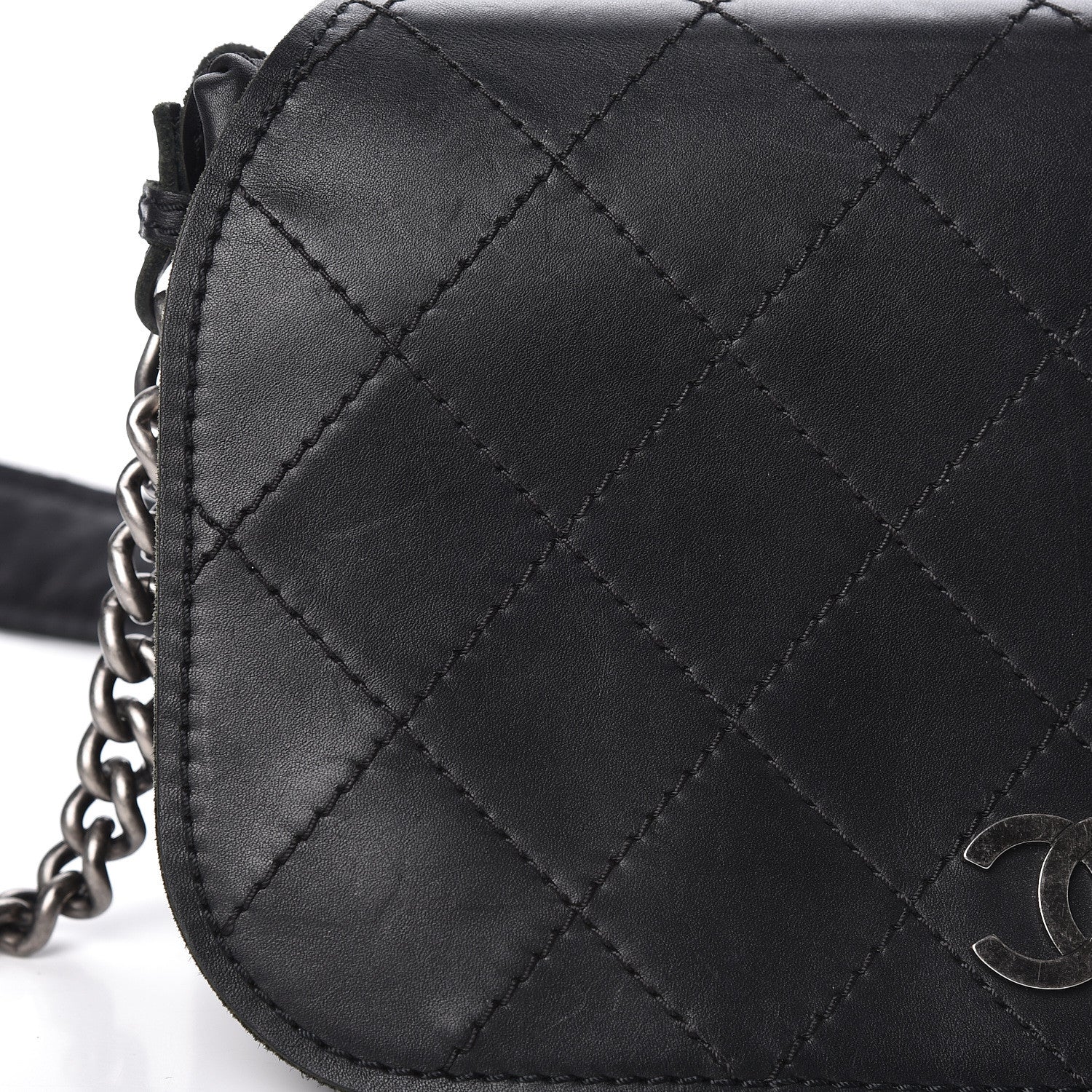 Chanel Calfskin Stitched Small Highlander Messenger Black 11 of 15