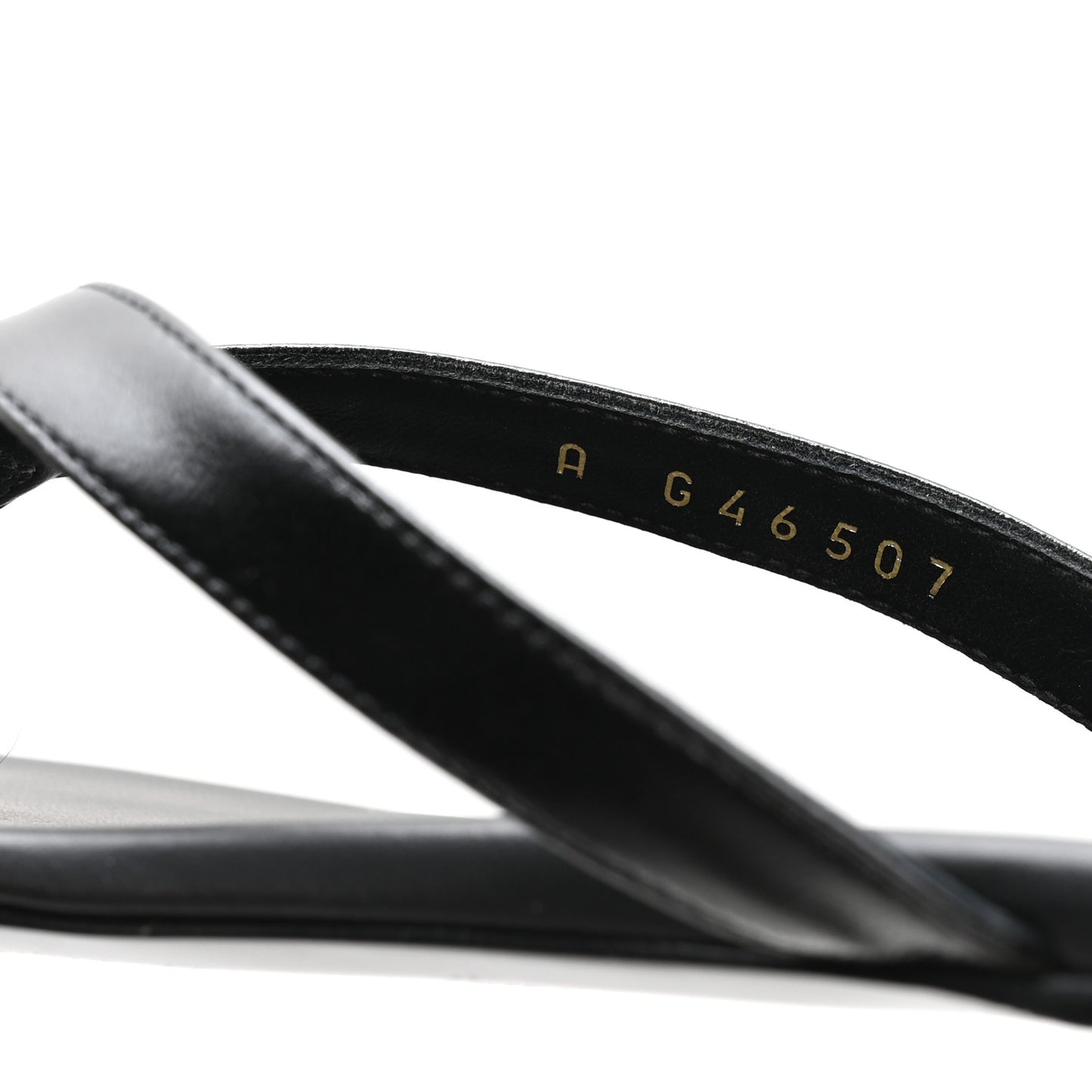 Shiny Lambskin Crystal CC Thong Sandals 37.5 Black