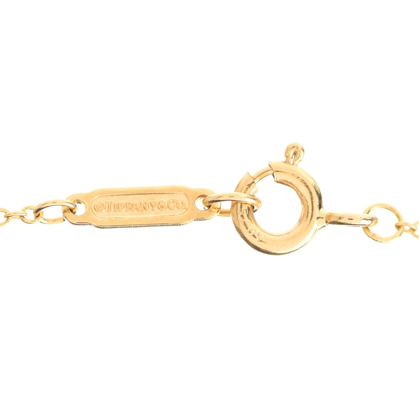 18K Yellow Gold Oval Key East West Necklace