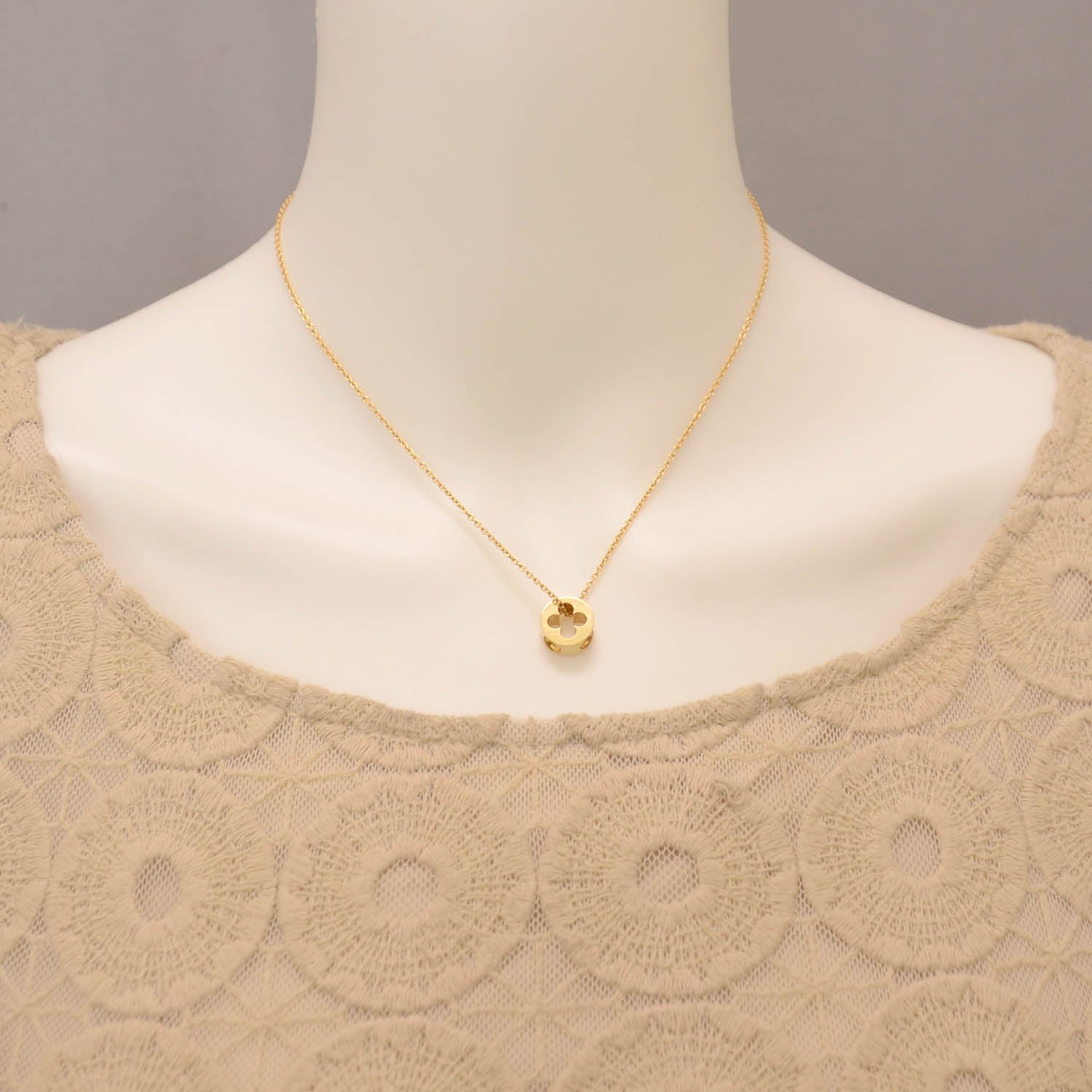 Louis Vuitton 18K Yellow Gold Empreinte Pendant Necklace 2 of 4