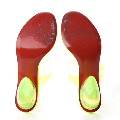 Christian Louboutin PVC Ovida 85 Slide Sandals 38.5 Yellow 6 of 9