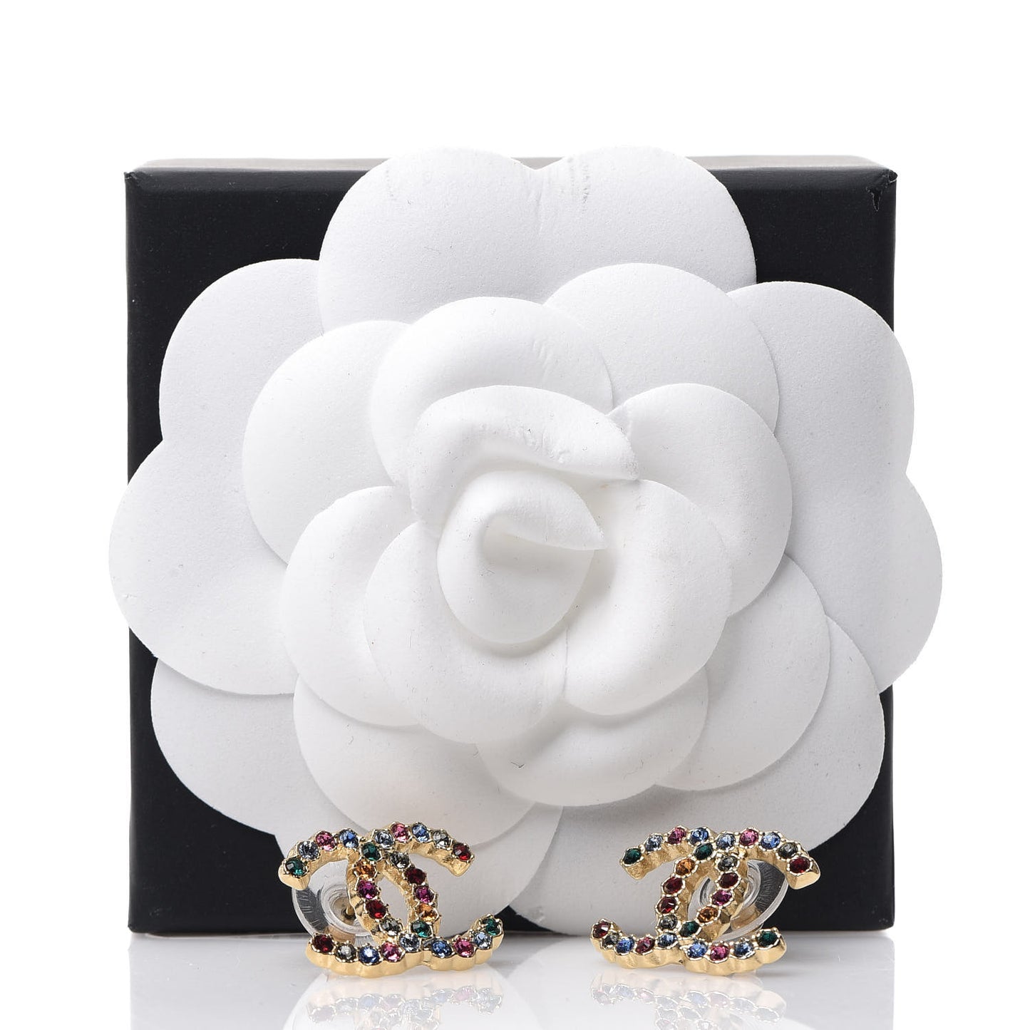 Crystal CC Earrings Gold Multicolor