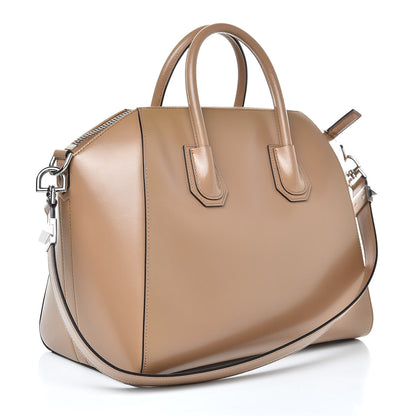 Givenchy Shiny Lord Calfskin Medium Antigona Dark Beige 3 of 12