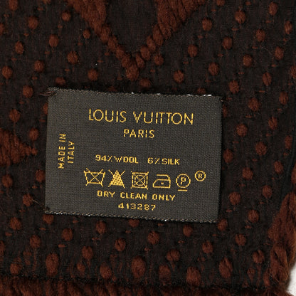 Louis Vuitton Wool Silk Logomania Scarf Brown 3 of 4