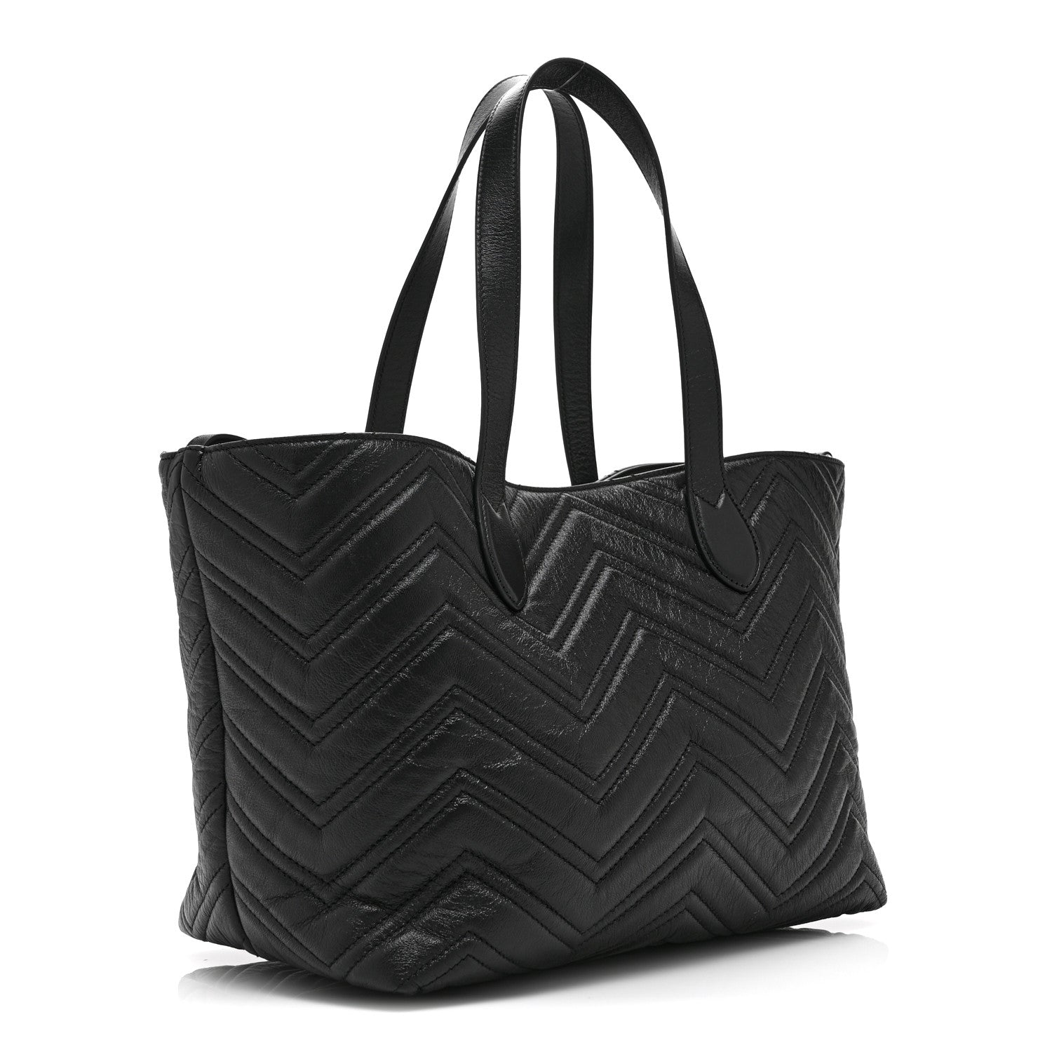 Gucci Soft Calfskin Matelasse Medium GG Marmont Tote Bag Black 4 of 11