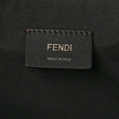 Fendi Fabric Jacquard Vitello Seta Plexiglass Pequin Gingham Large Sunshine Shopper Tote Tobacco Moro Black 6 of 11