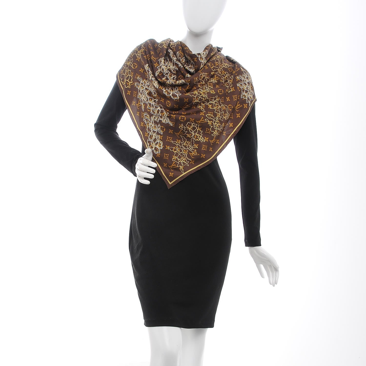 Louis Vuitton Silk Monogram Dentelle Scarf 2 of 5