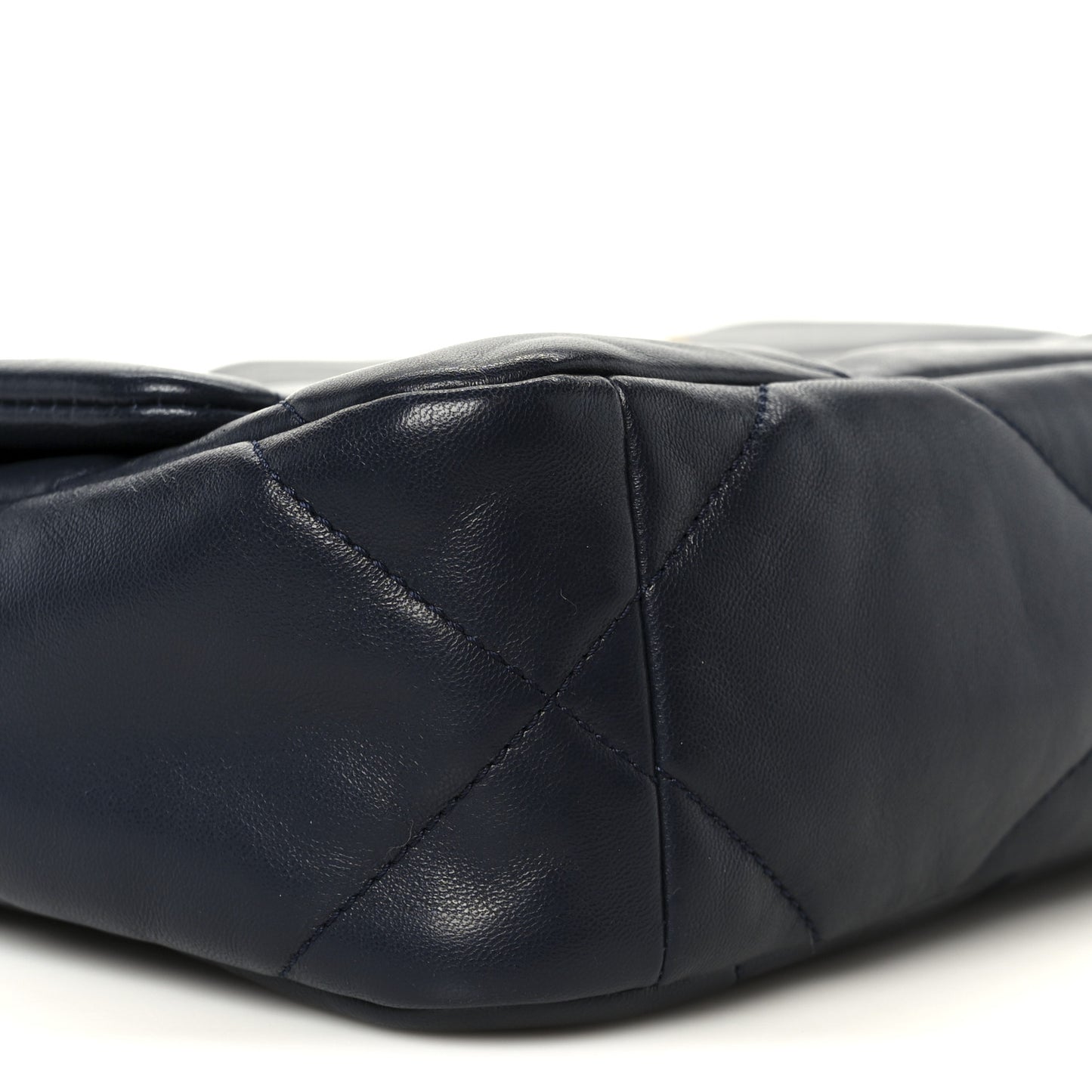Lambskin Quilted Medium Chanel 19 Flap Navy Blue