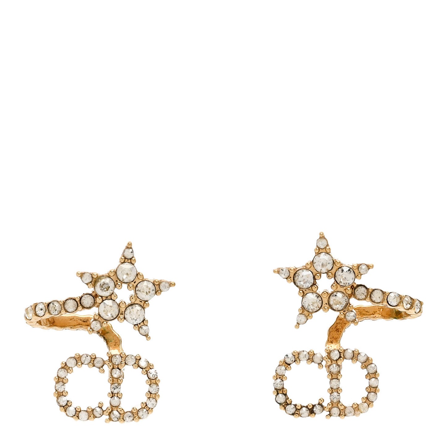 Crystal Clair D Lune Wrap Around Earrings Gold