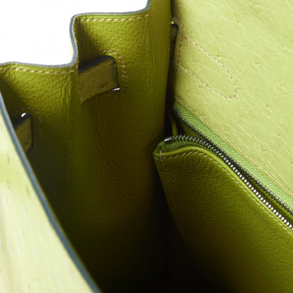Hermes Ostrich Kelly Sellier 32 Vert Anis 20 of 34