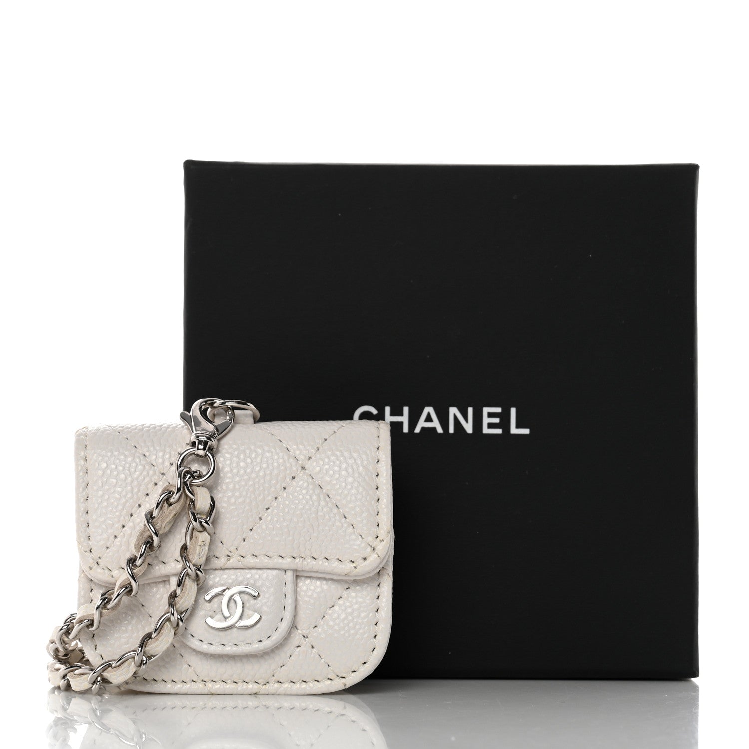 Chanel Caviar Quilted Airpods Pro Case White 8 of 8