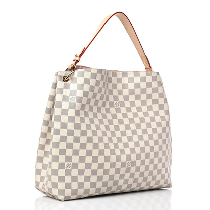 Louis Vuitton Damier Azur Graceful MM Rose Ballerine 3 of 12