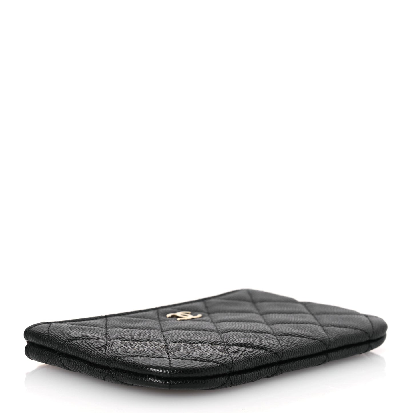 Caviar Quilted Small Cosmetic Case Black