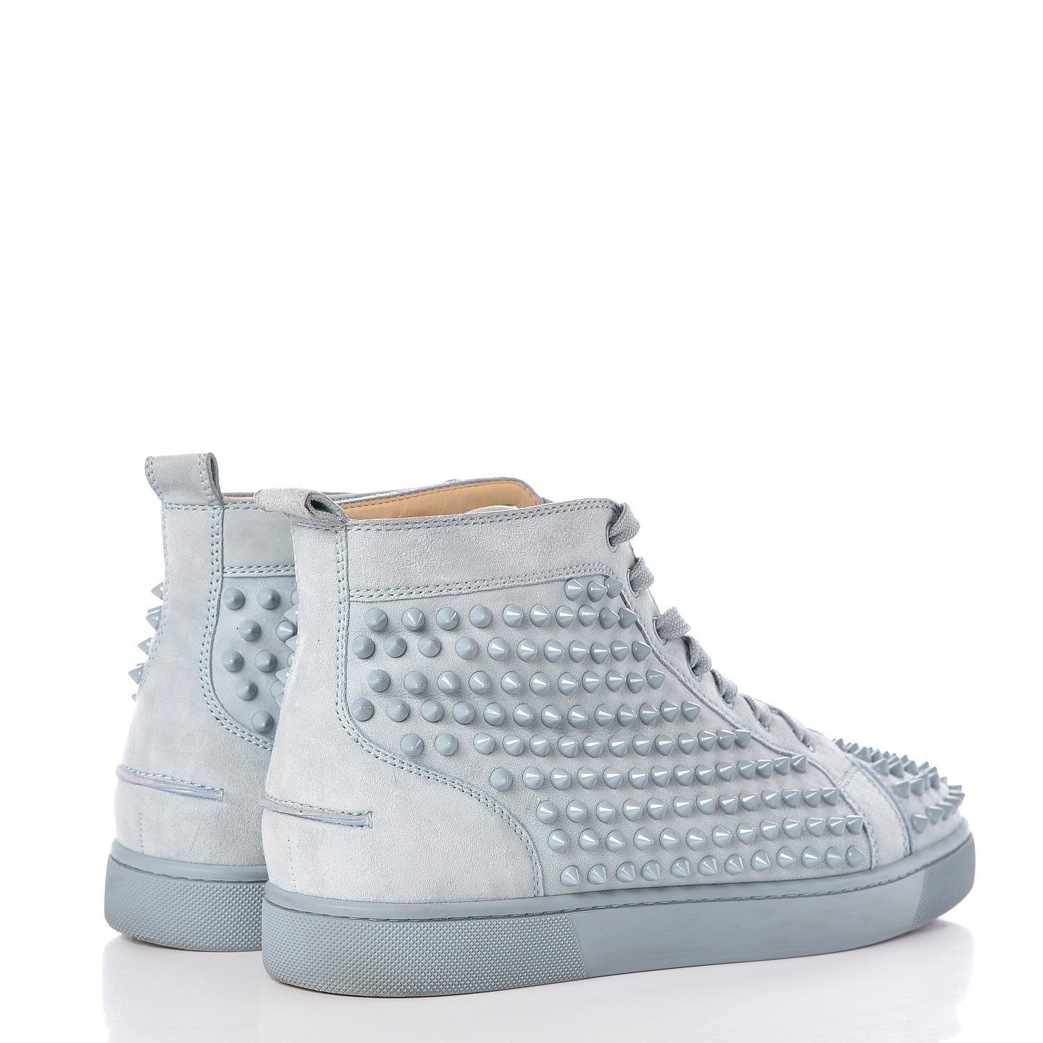 Christian Louboutin Mens Suede Louis Spikes Flat Sneakers 42.5 Blue 4 of 13