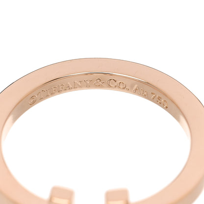 Tiffany 18K Rose Gold T Square Ring 58 8.25 4 of 5