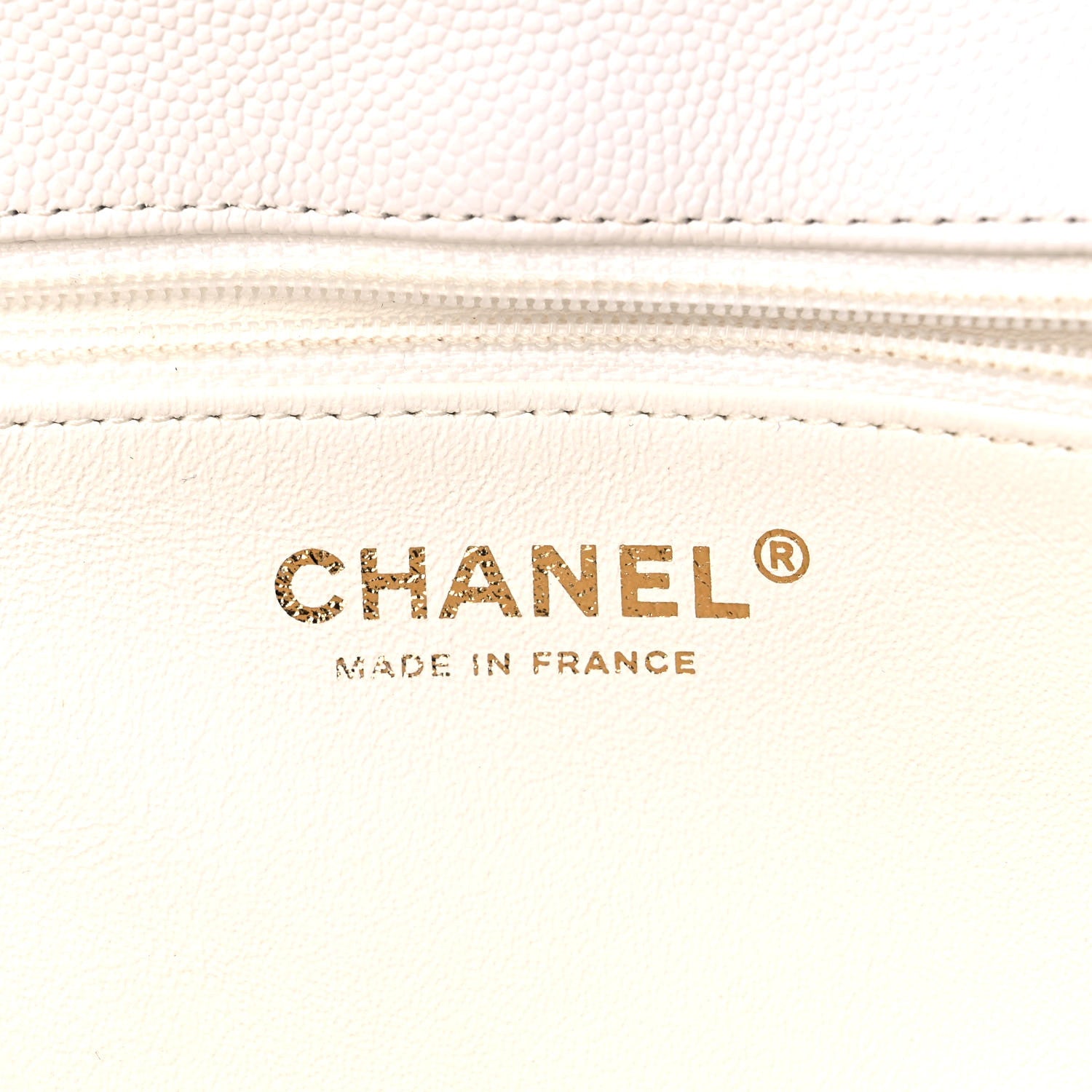 Chanel Caviar Quilted Flap Clutch White 5 of 9