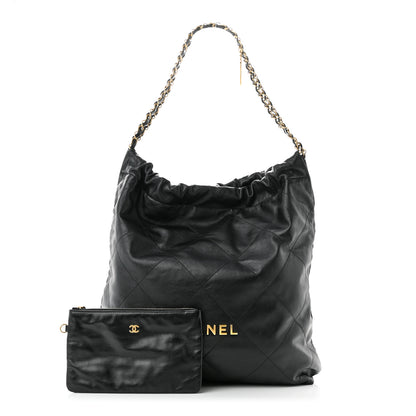 Chanel Shiny Calfskin Quilted Large Chanel 22 Black 2 of 23