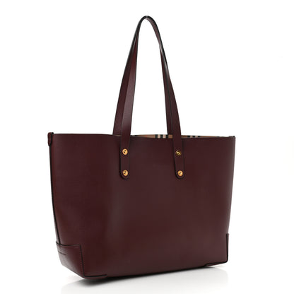 Burberry Calfskin Crest Embossed Small Tote Burgundy 3 of 10