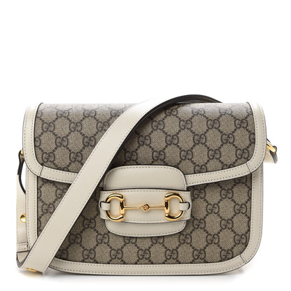 Gucci GG Supreme Monogram Horsebit 1955 Shoulder Bag Beige Mystic White 1 of 9