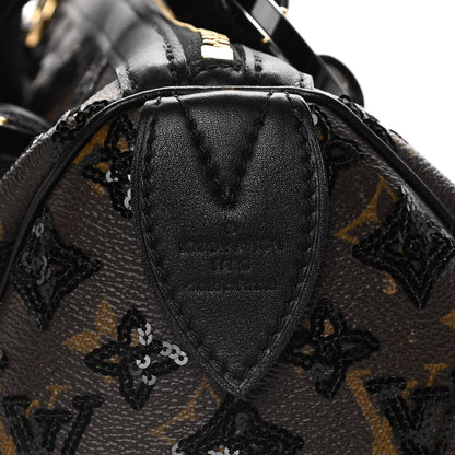 Louis Vuitton Monogram Sequins Eclipse Speedy 28 Black 7 of 11