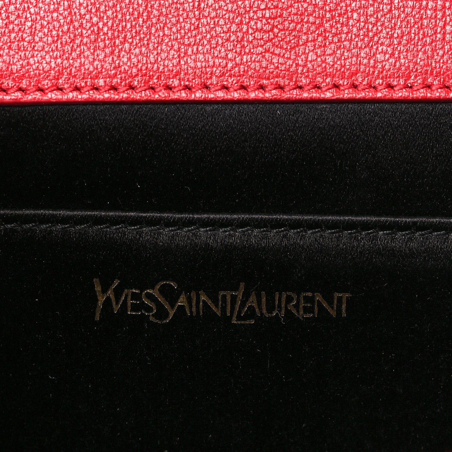 Saint Laurent Calfskin Monogram Large Belle De Jour Clutch Red 6 of 9