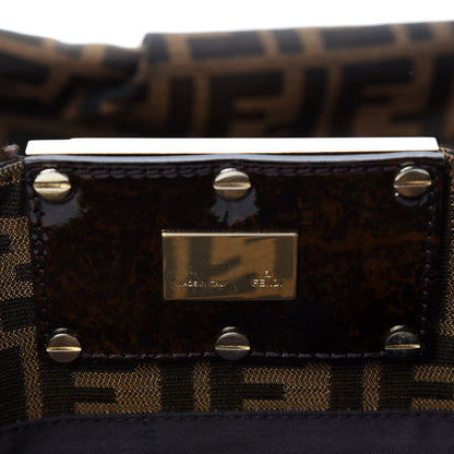 Fendi Zucca Patent Mia Tote Tobacco 11 of 13
