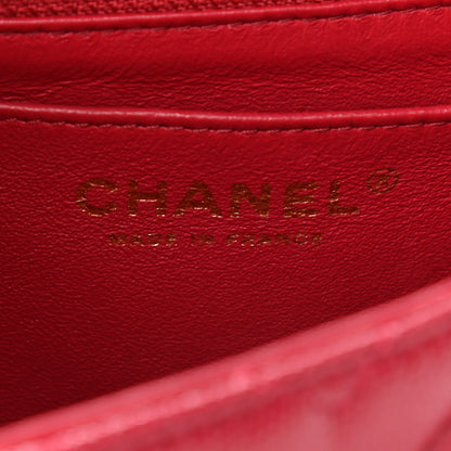 Chanel Caviar Chevron Quilted Mini Rectangular Flap Dark Red 6 of 9
