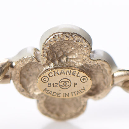 Chanel Enamel Camellia CC Ring Set of 2 6 4.5 Light Gold White 5 of 6