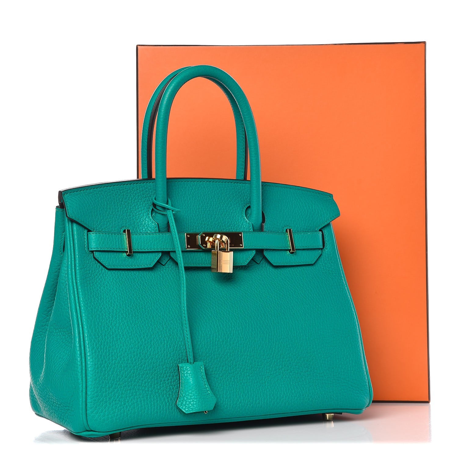 Hermes Taurillon Clemence Birkin 30 Bleu Paon 30 of 30
