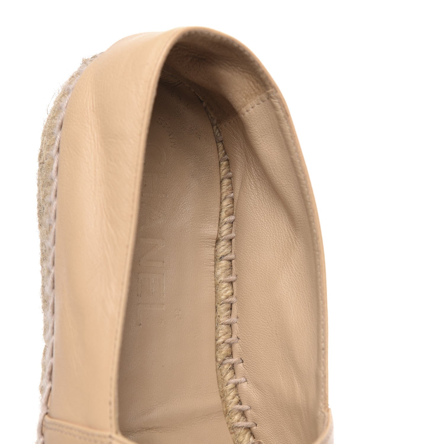 Chanel Lambskin CC Espadrilles 38 Beige Black 10 of 11