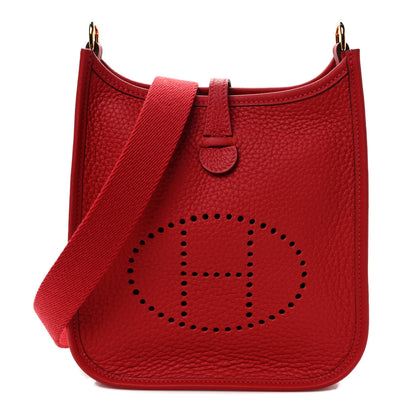 Hermes Taurillon Clemence Evelyne TPM Rouge Garance 1 of 9