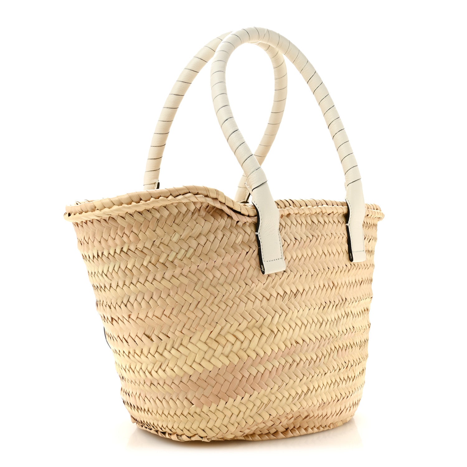 Chloe Raffia Grain Calfskin Medium Marcie Basket White 3 of 11