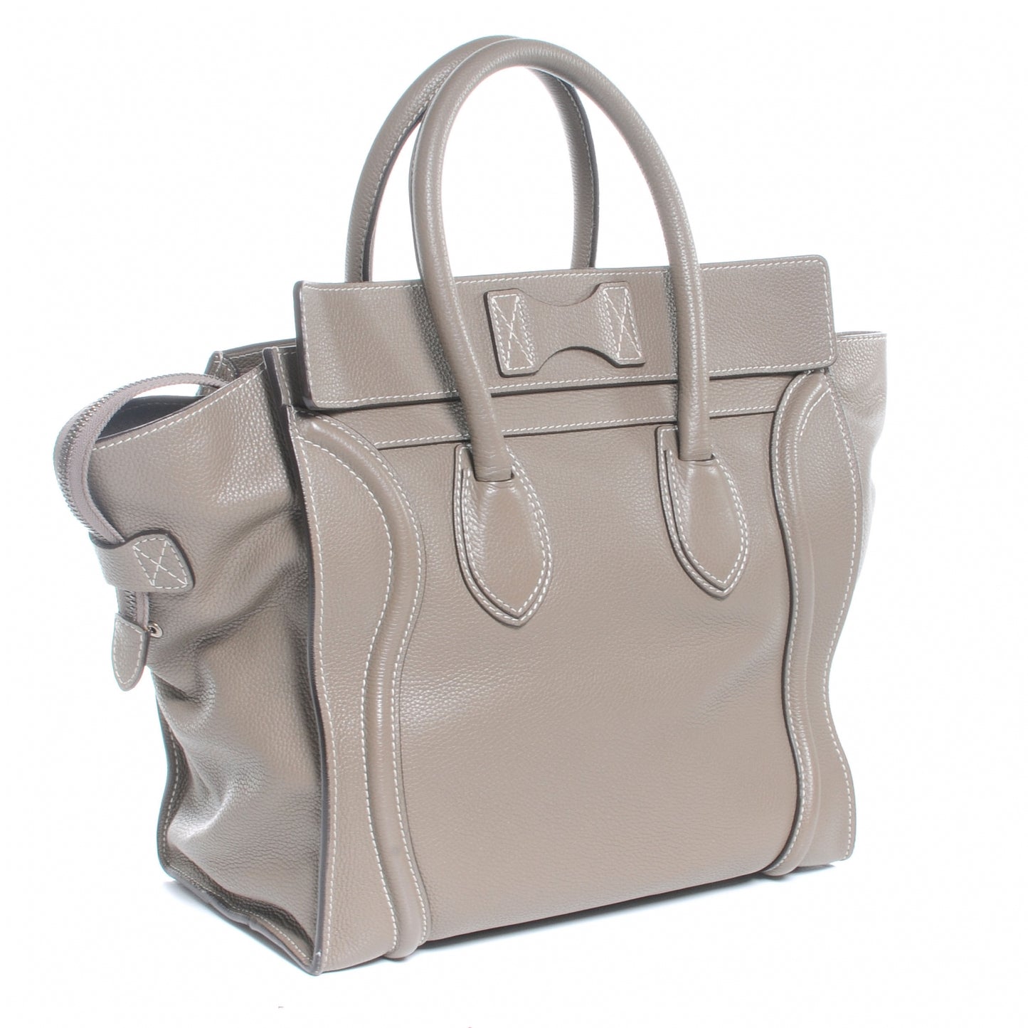 Drummed Calfskin Mini Luggage Bag Souris