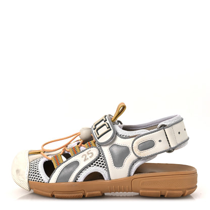 Gucci Mesh Fabric Tinsel Sport Sandals 36 White Silver 1 of 13