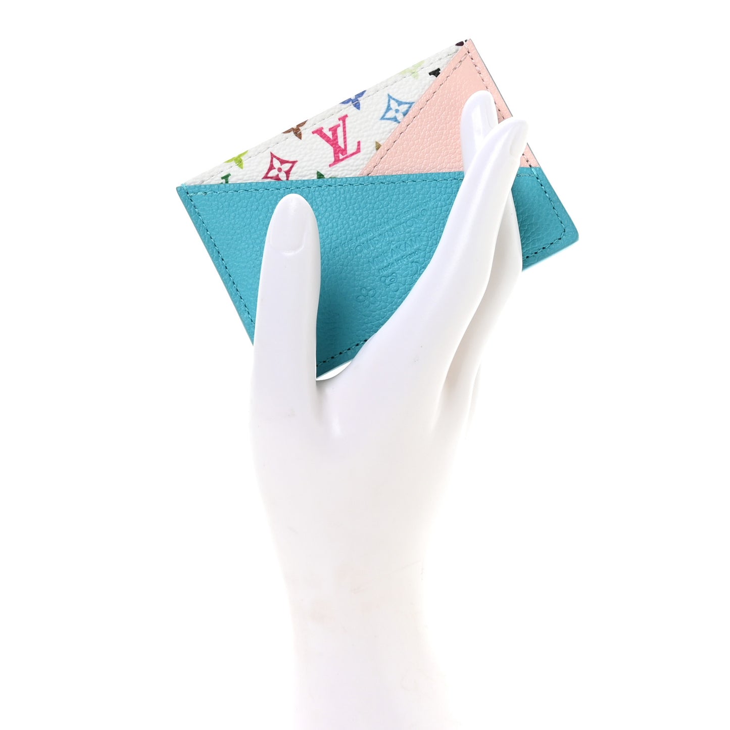 LV X TM Monogram Multicolor Criss-Cross Card Holder Kabira Blue Rose