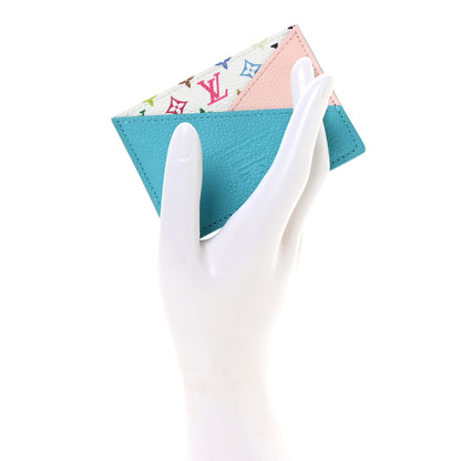 Louis Vuitton LV X TM Monogram Multicolor Criss-Cross Card Holder Kabira Blue Rose 2 of 7