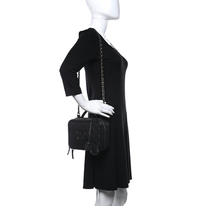 Chanel Caviar Quilted Medium CC Filigree Vanity Case Black 2 of 10