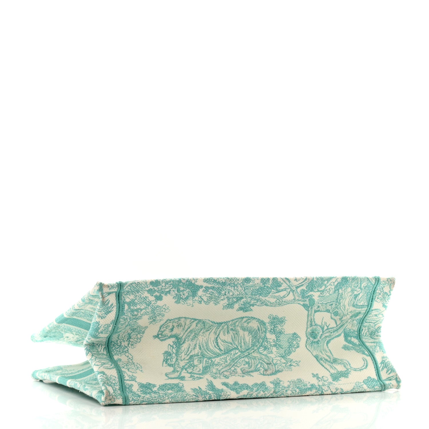 Christian Dior Canvas Embroidered Medium Dioriviera Toile De Jouy Book Tote Aquamarina 4 of 13
