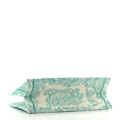 Christian Dior Canvas Embroidered Medium Dioriviera Toile De Jouy Book Tote Aquamarina 4 of 13