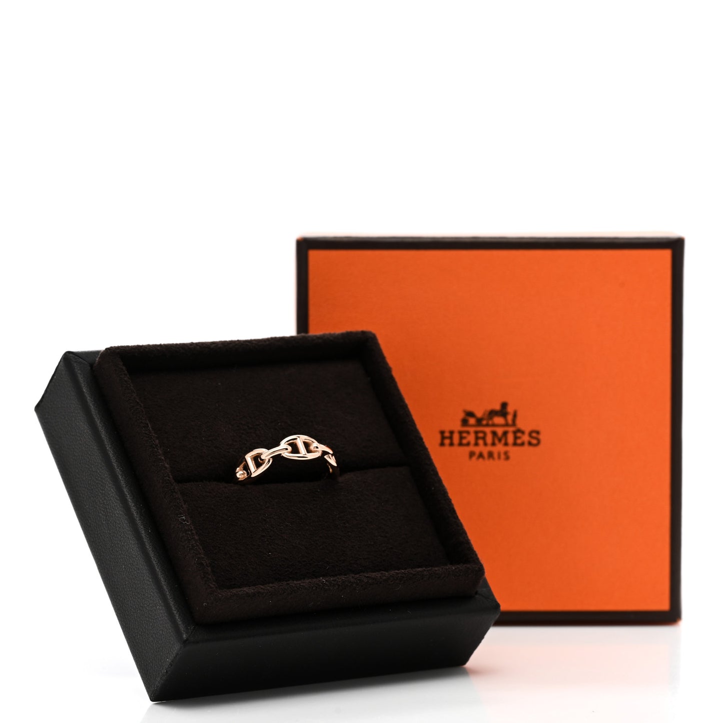 18K Rose Gold PM Chaine d'Ancre Enchainee Ring 57 8