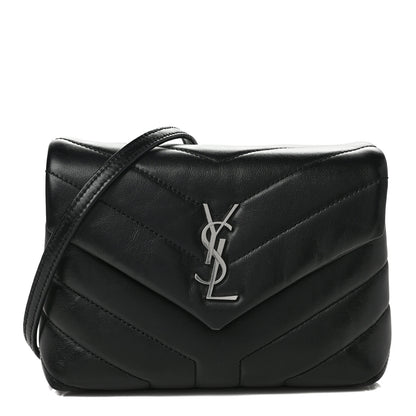 Saint Laurent Calfskin Y Quilted Monogram Toy Loulou Crossbody Bag Black 1 of 12