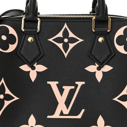 Louis Vuitton Empreinte Monogram Giant Speedy Bandouliere 25 Black Beige 7 of 9
