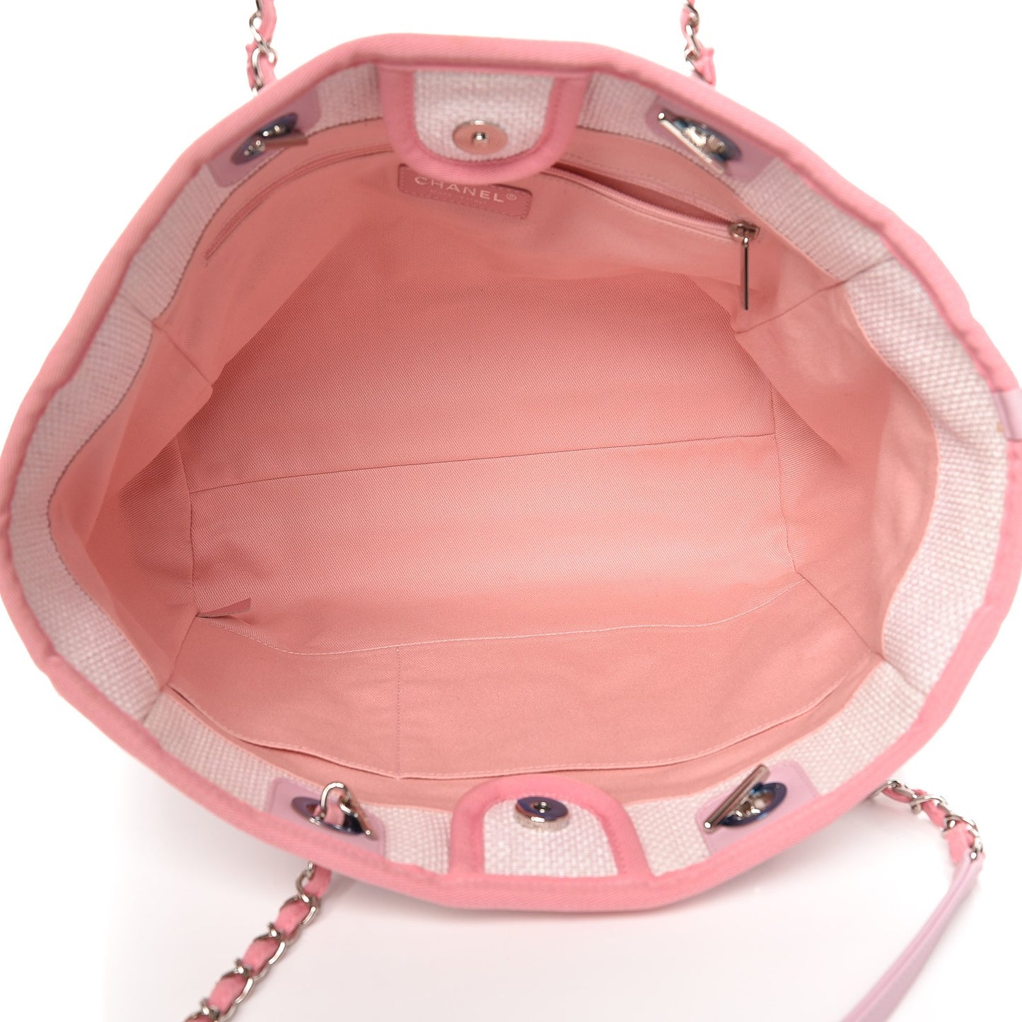 Woven Straw Raffia Small Deauville Tote Light Pink